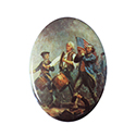 German Plastic Porcelain Decal Painting - THE SPIRIT OF '76 Oval 40x30MM WHITE