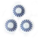 German Plastic Mosaic Engraved Flat Back Cabochons - Round 08MM BLUE on WHITE
