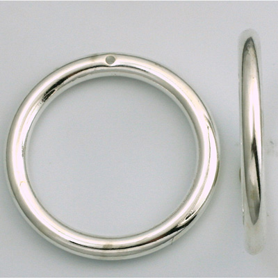 Metalized Plastic Smooth Bead - Ring 36MM SILVER