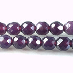 Czech Glass Fire Polish Bead - Round 10MM OPAL AMETHYST