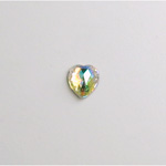 Glass Flat Back Foiled Rauten Rose - Coated Heart 06x5MM CRYSTAL AB