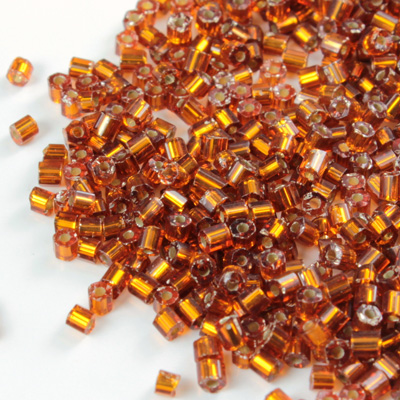 Czech Glass Seed Bead - 2 Cut Hex 10/0 DARK TOPAZ SL 17090