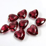 Glass Point Back Tin Table Cut (TTC) Unfoiled - Heart Shape 12x11MM ROSE