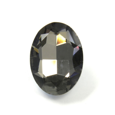 Cut Crystal Point Back Fancy Stone Foiled - Oval 30x22MM BLACK DIAMOND