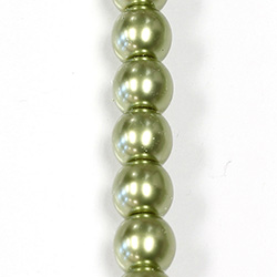 Czech Glass Pearl Large Hole Bead - Round 08MM DK OLIVE