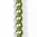 Czech Glass Pearl Large Hole Bead - Round 08MM DK OLIVE