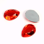 Plastic Flat Back Foiled Rose Cut Rhinestone - Pear 18x13MM HYACINTH