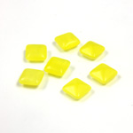 Glass Point Back Buff Top Stone Opaque Doublet - Square 06x6MM YELLOW MOONSTONE