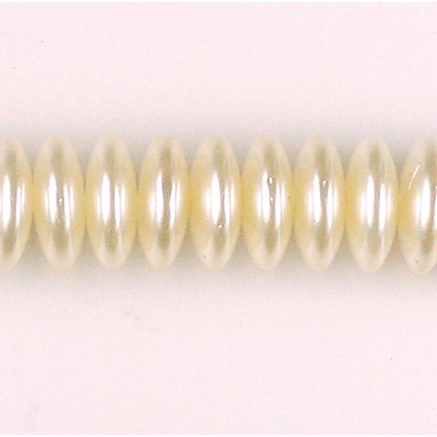 Czech Glass Pearl Bead - Spacer 10x4MM WHITE 70401