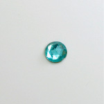 Glass Flat Back Foiled Rauten Rose - Round 08MM AQUA