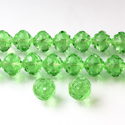 Czech Glass Fire Polished Bead - Fancy Cut Flower 08MM PERIDOT