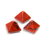 Gemstone Cabochon - Square Pyramid Top 10x10MM RED JASPER