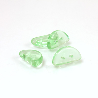 Czech Pressed Glass Bead - Half-Circle Rondelle 13x6MM PERIDOT