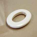 Italian Plastic Bead - Mixed Color Smooth Oval Ring 40x30MM BONE