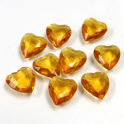 Glass Point Back Tin Table Cut (TTC) Unfoiled - Heart Shape 12x11MM TOPAZ