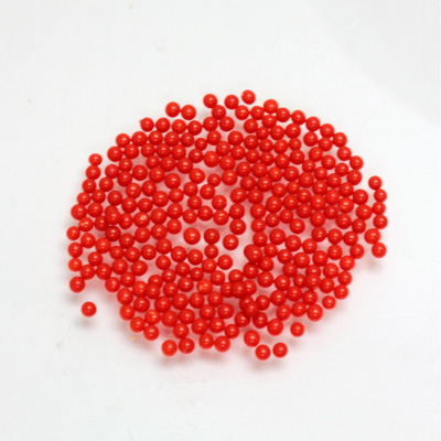 Glass No-Hole Ball - 01.5MM RED CORAL