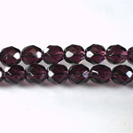 Czech Glass Fire Polish Bead - Round 08MM AMETHYST