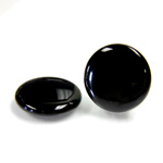 Glass Low Dome Buff Top Cabochon - Round 20MM JET