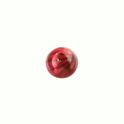 Glass Medium Dome Lampwork Cabochon - Round 11MM RED SWIRL (02958)