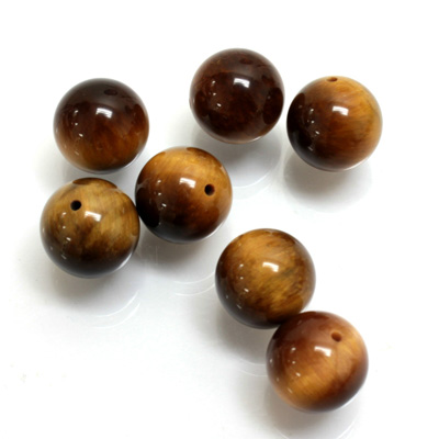 Gemstone 1-Hole Ball 10MM TIGEREYE