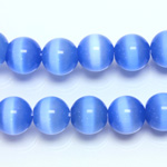 Fiber-Optic Synthetic Bead - Cat's Eye Smooth Round 10MM CAT'S EYE LT BLUE