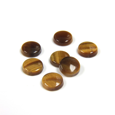 Gemstone Flat Back Single Bevel Buff Top Stone - Round 07MM TIGEREYE