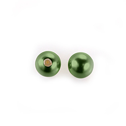 Czech Glass Pearl 1-Hole Ball - 05MM HUNTER GREEN 70958