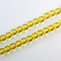 Czech Pressed Glass Bead - Smooth Round 06MM Coated Yellow Olive 21458