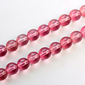 Czech Pressed Glass Bead - Smooth Round 08MM Coated DARK ROSE 21275