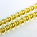 Czech Pressed Glass Bead - Smooth Round 08MM Coated Yellow Olive 21458