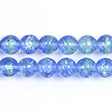 Czech Pressed Glass Smooth Crackle Effect Bead - Round 08MM BLUE-GREEN