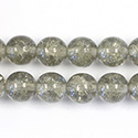 Czech Pressed Glass Smooth Crackle Effect Bead - Round 10MM BLACK DIAMOND