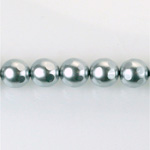 Czech Glass Pearl Bead - Round Faceted Golf 8MM LT GREY 70483