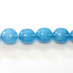 Plastic Bead - Perrier Effect Smooth Oval 20x17MM PERRIER BLUE