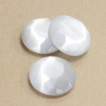 Fiber-Optic Flat Back Stone with Faceted Top and Table - Round 18MM CAT'S EYE WHITE