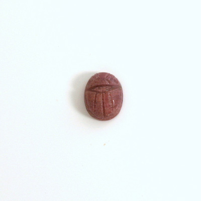 Gemstone Flat Back Carved Scarab 10x8MM RHODONITE