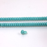 Czech Pressed Glass Bead - Smooth Rondelle 4MM MATTE TURQUOISE
