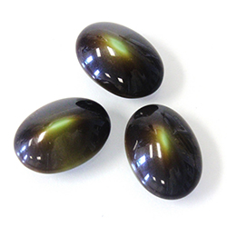 Gerrman Glass High Dome Cabochon - Oval 18x13MM Mixed Glass BROWN/GREEN