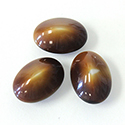 Gerrman Glass High Dome Cabochon - Oval 18x13MM Mixed Glass BROWN/WHITE (grey)