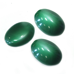 Gerrman Glass High Dome Cabochon - Oval 18x13MM Mixed Glass GREEN/WHITE