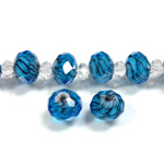 Chinese Cut Crystal Bead - Rondelle 06x8MM LEOPARD CAPRI