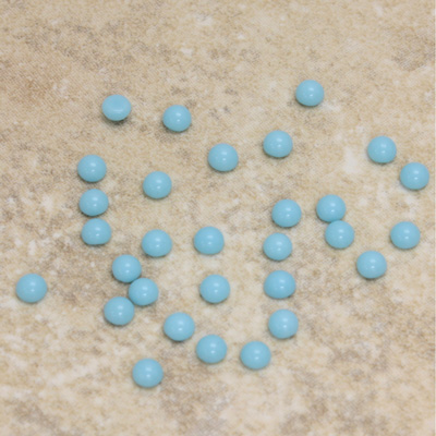 Glass Medium Dome Cabochon - Round 03MM LT BLUE TURQUOISE