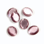 Fiber-Optic Flat Back Stone with Faceted Top and Table - Oval 10x8MM CAT'S EYE LT PURPLE
