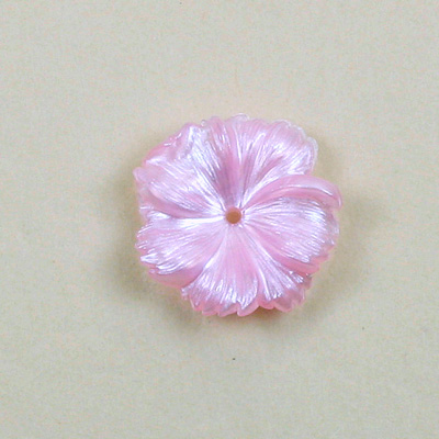 German Plastic Flower with Center Hole - Round 18MM PEARL PINK