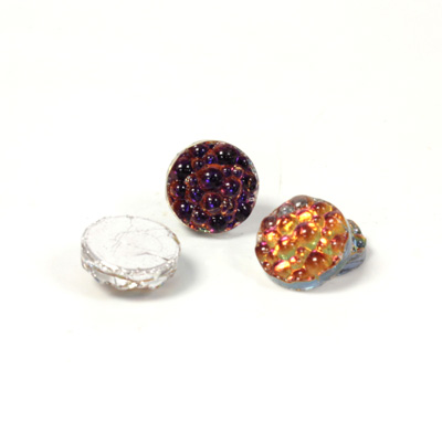 German Glass Bumpy Top Coated Cabochon - 10MM VULCANO