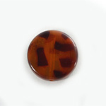 Plastic  Bead - Mixed Color Smooth Flat Round 22MM TOKYO TORTOISE