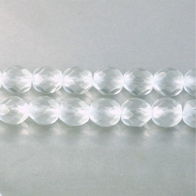 Czech Glass Fire Polish Bead - Round 08MM MATTE CRYSTAL