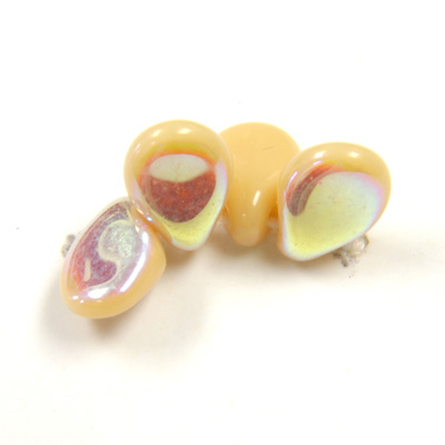 Preciosa Czech Pressed Glass Bead - Pip 5x7MM BEIGE AB