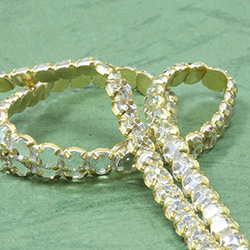 Rhinestone Banding with Brilliant 2-Cut Chaton Rose 1 Row - Round 20SS CRYSTAL-GOLD-WHITE