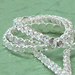 Rhinestone Banding with Brilliant 2-Cut Chaton Rose 1 Row - Round 20SS CRYSTAL-SILVER-WHITE